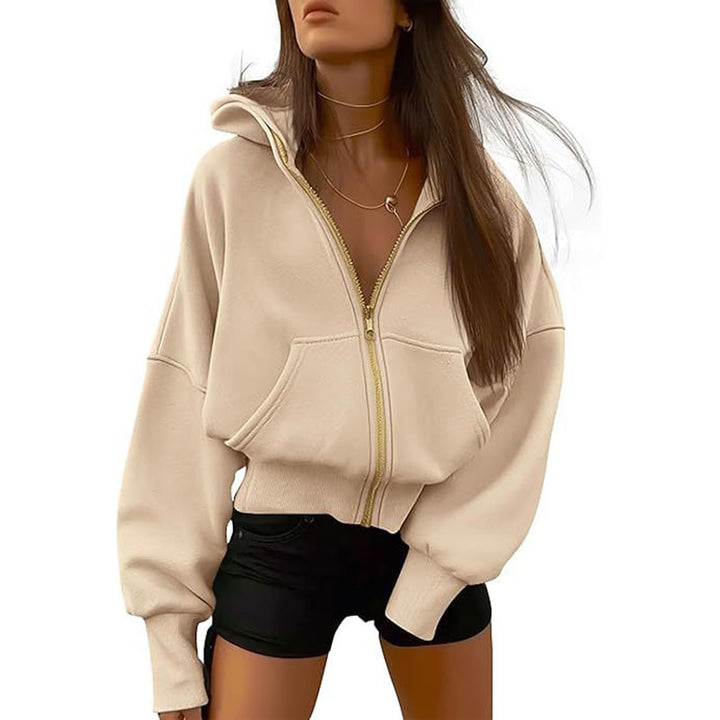 Cropped Zip-Up Hoodie