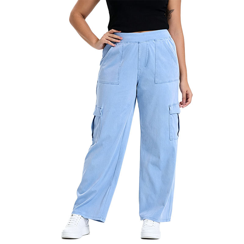 Relaxed Cargo Wide Leg Jeans