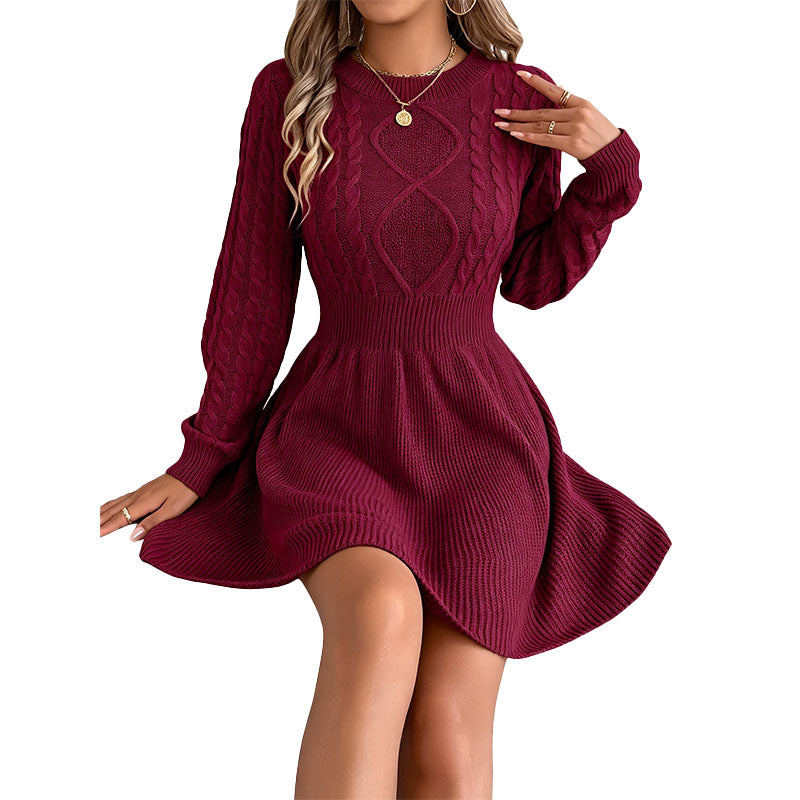 Cable Knit Fit & Flare Dress