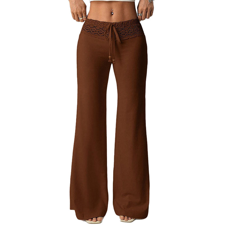 Lace Waist Flare Pants