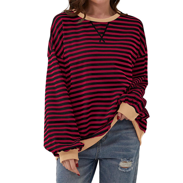 Relaxed Striped Crewneck Pullover