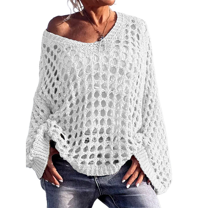 Chunky Openwork Knit Pullover