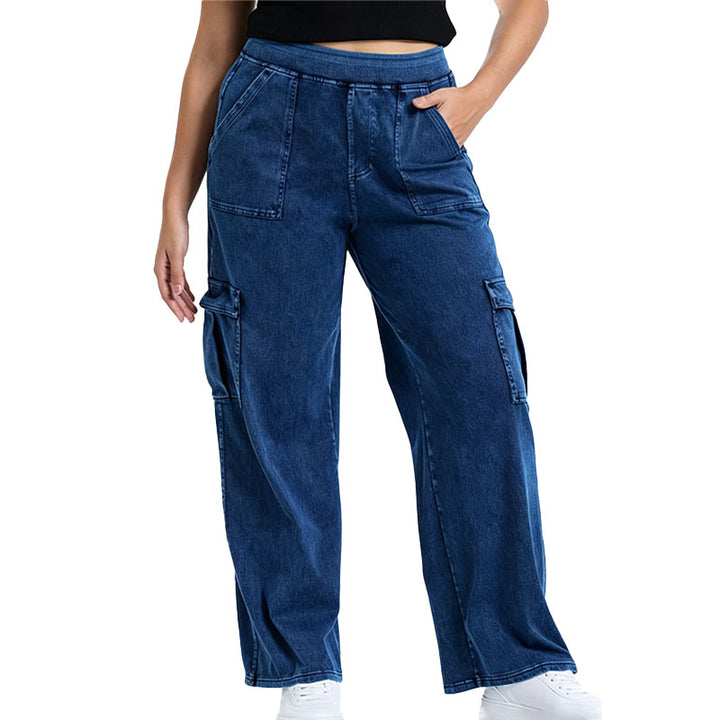 Relaxed Cargo Wide Leg Jeans