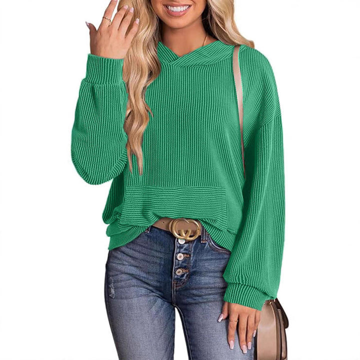 Relaxed Waffle Knit Hoodie