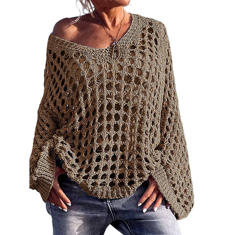 Chunky Openwork Knit Pullover