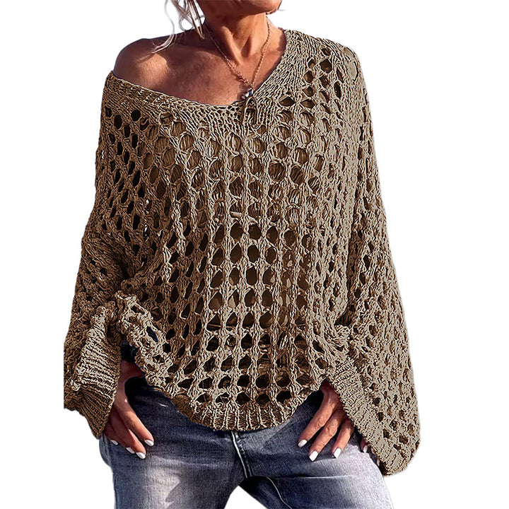 Chunky Openwork Knit Pullover