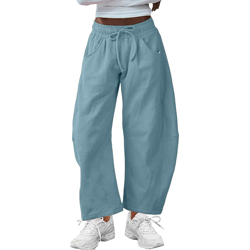 Relaxed Drawstring Ankle Pants