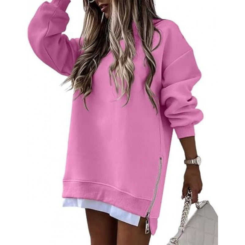 Oversized Cozy Zip Detail Sweatshirt