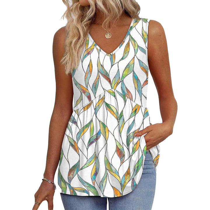 Boho Printed Sleeveless Tunic Top