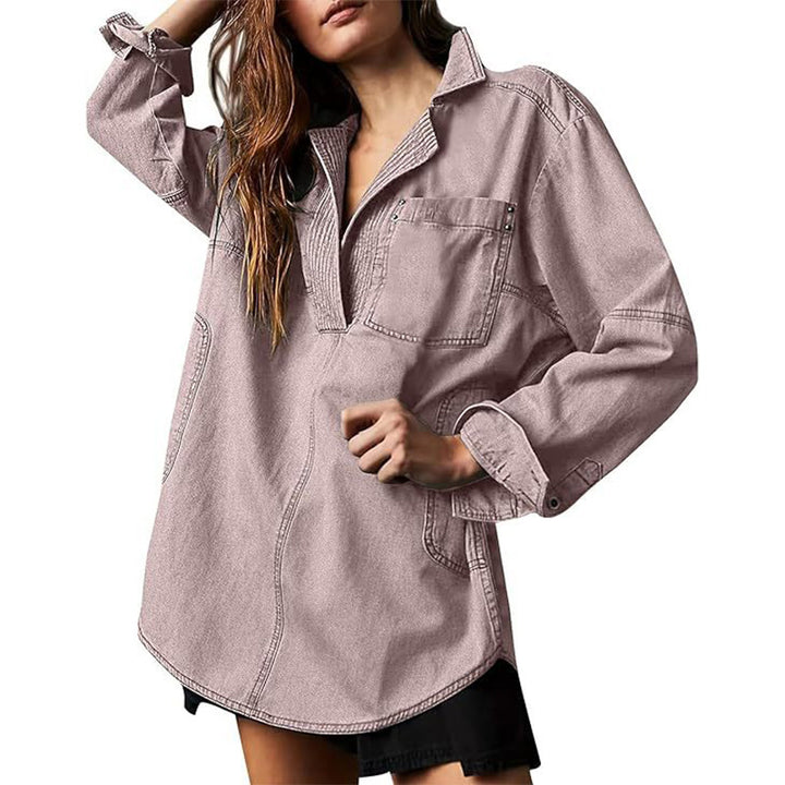 Relaxed Denim Pullover Shirt