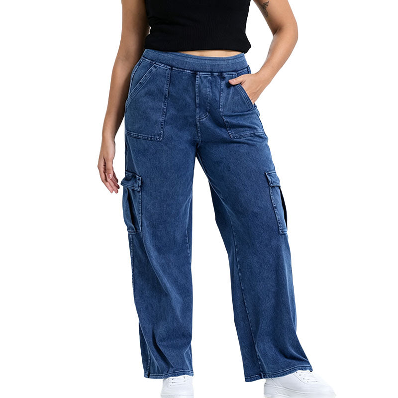Relaxed Cargo Wide Leg Jeans