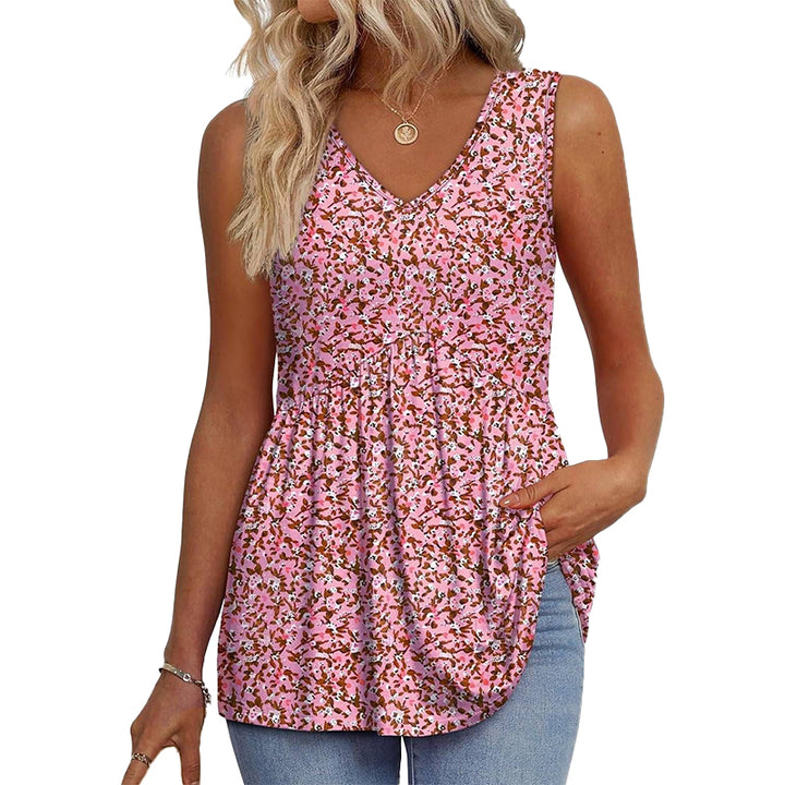 Boho Printed Sleeveless Tunic Top