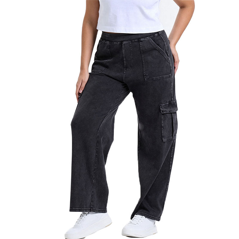 Relaxed Cargo Wide Leg Jeans