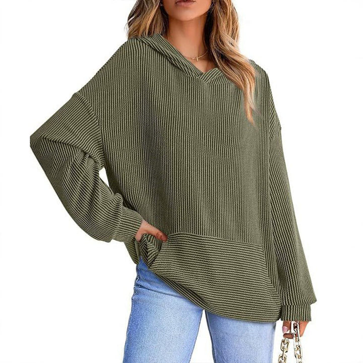 Relaxed Waffle Knit Hoodie