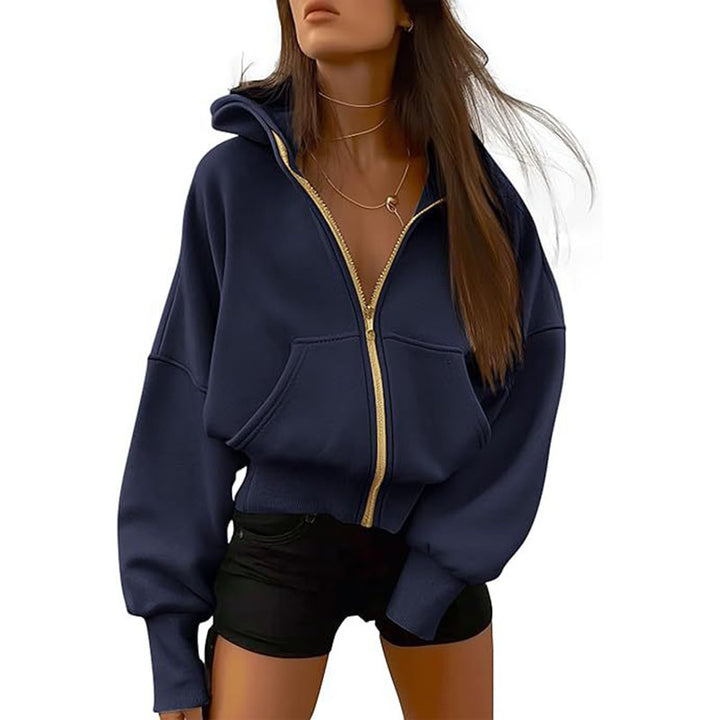 Cropped Zip-Up Hoodie
