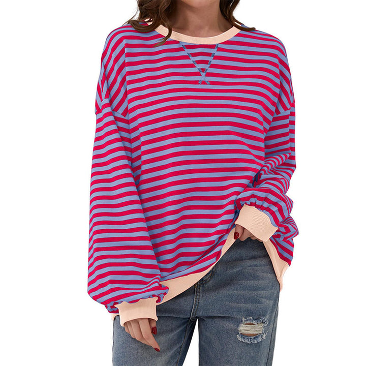 Relaxed Striped Crewneck Pullover