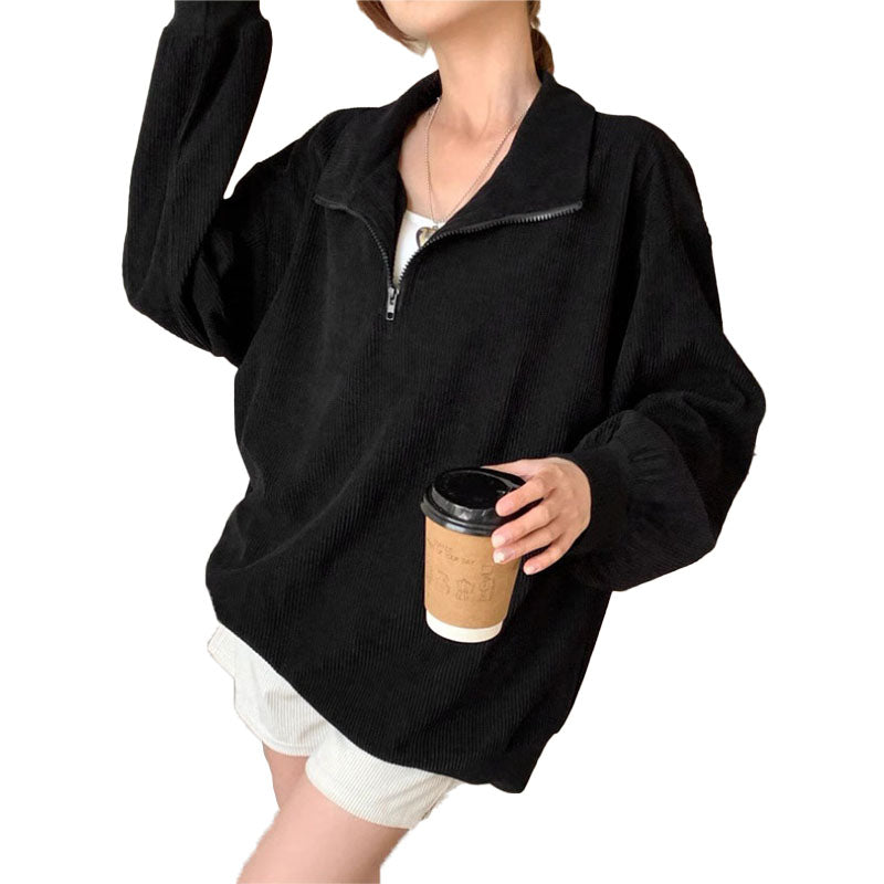 Leopard Print Half Zip Sweatshirt