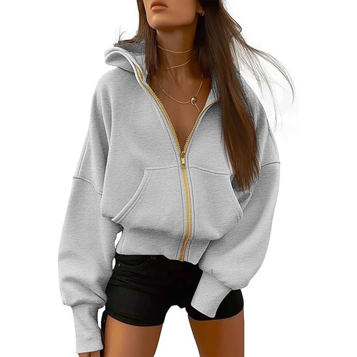 Cropped Zip-Up Hoodie