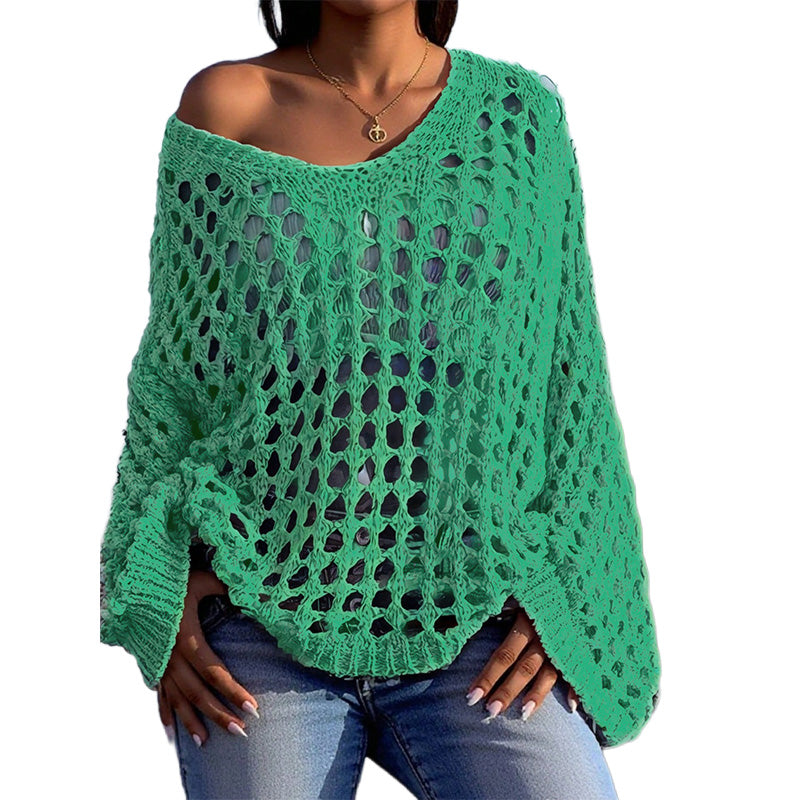 Chunky Openwork Knit Pullover