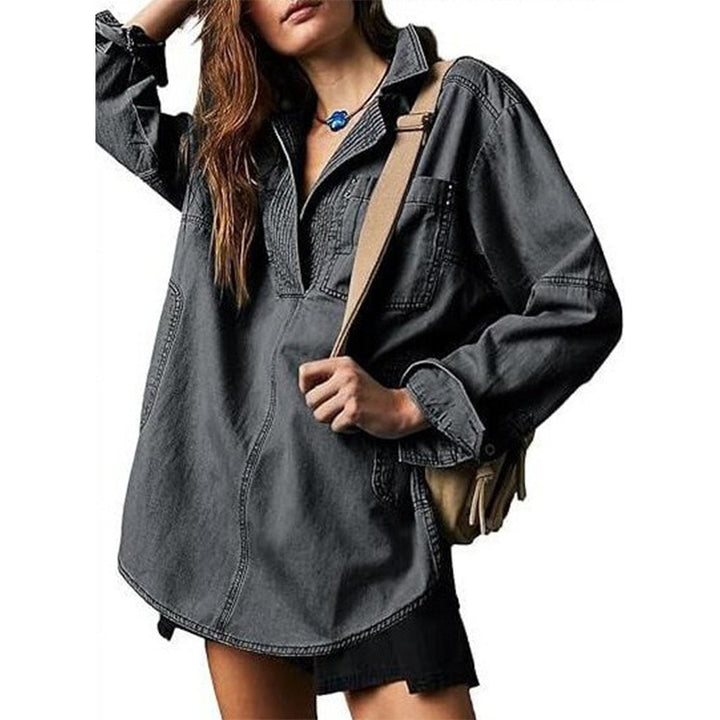 Relaxed Denim Pullover Shirt