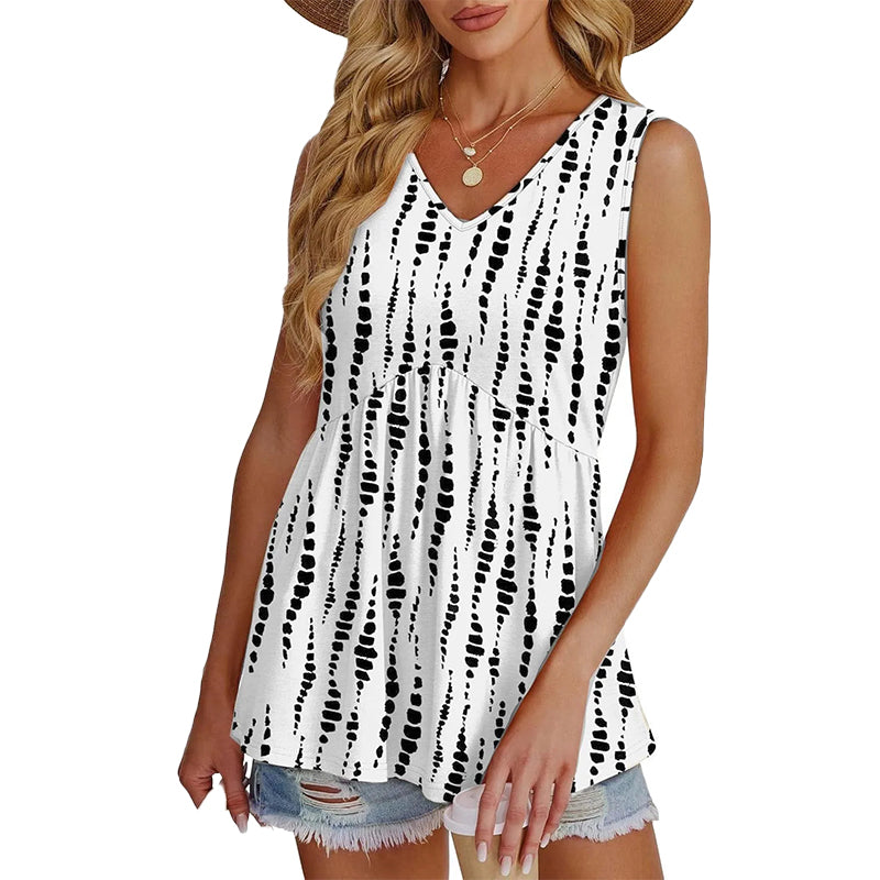 Boho Printed Sleeveless Tunic Top