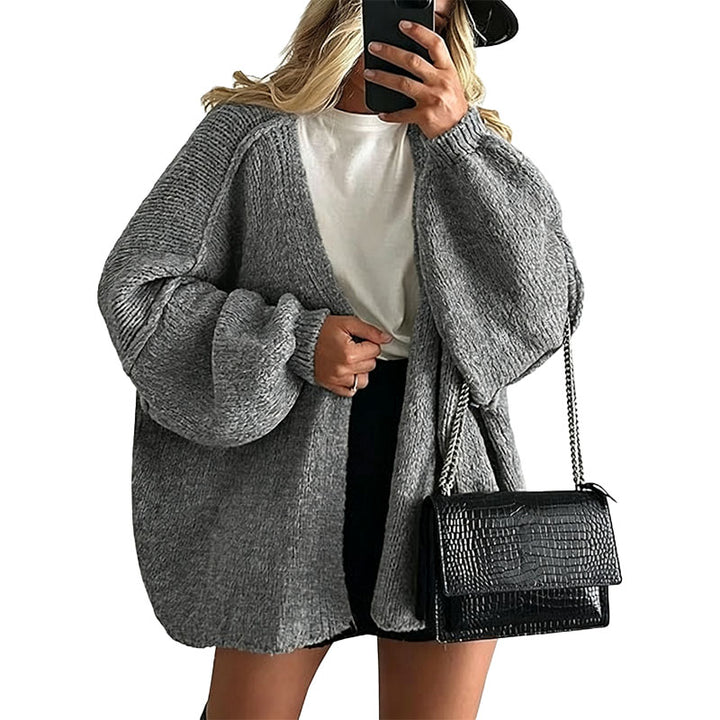 Relaxed Open Front Knit Cardigan