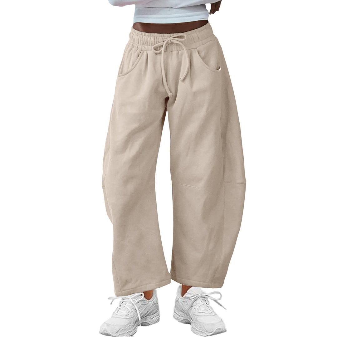 Relaxed Drawstring Ankle Pants