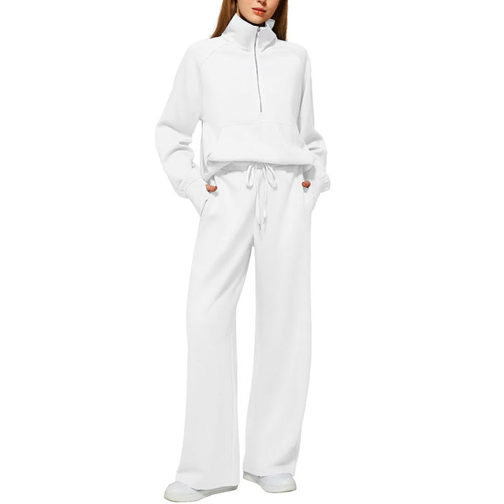 Half-Zip Wide Leg Lounge Set