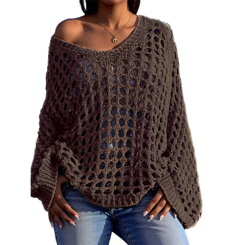 Chunky Openwork Knit Pullover