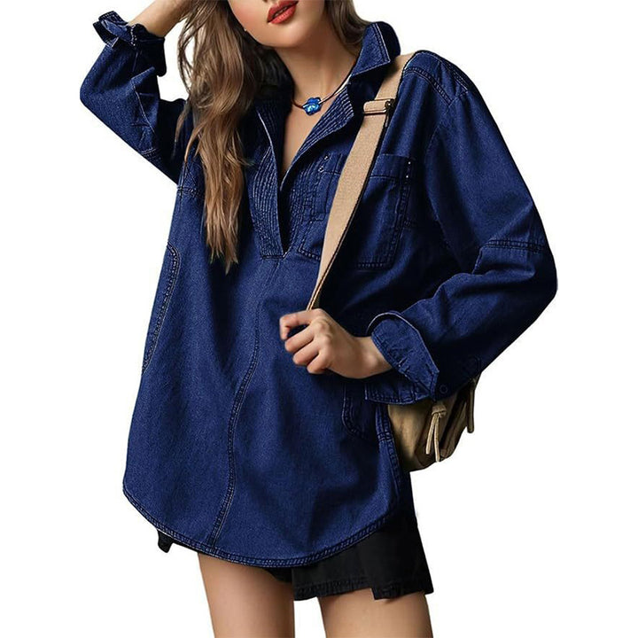 Relaxed Denim Pullover Shirt