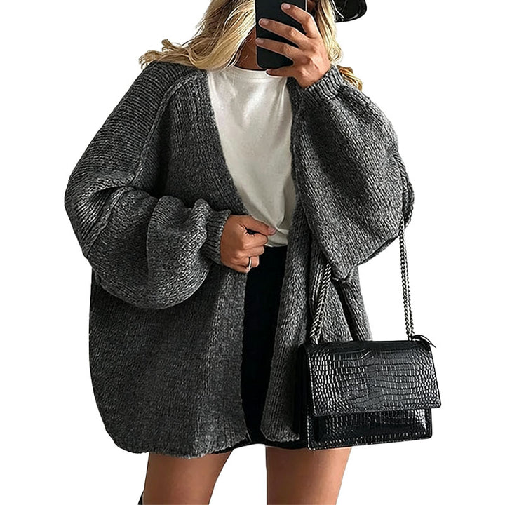 Relaxed Open Front Knit Cardigan