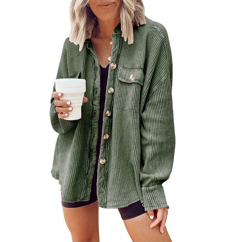Casual Textured Oversized Shacket