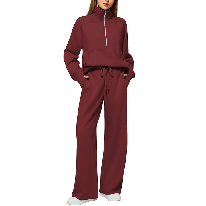 Half-Zip Wide Leg Lounge Set