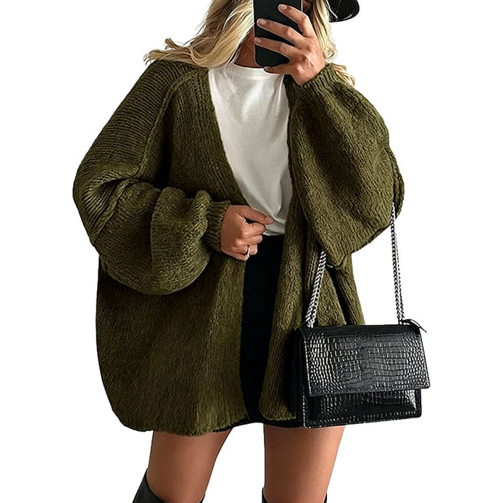 Relaxed Open Front Knit Cardigan