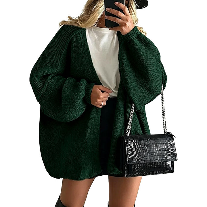 Relaxed Open Front Knit Cardigan