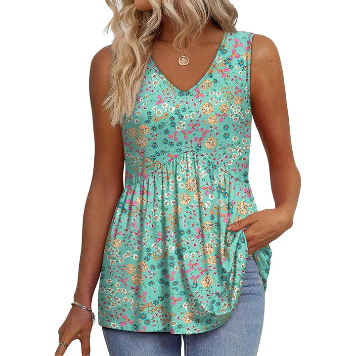 Boho Printed Sleeveless Tunic Top