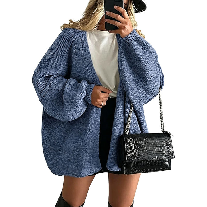 Relaxed Open Front Knit Cardigan