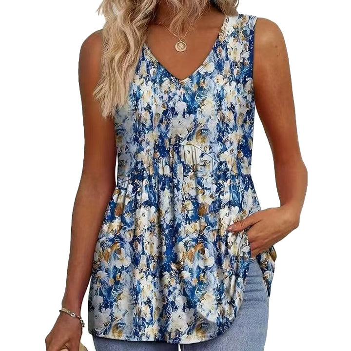 Boho Printed Sleeveless Tunic Top