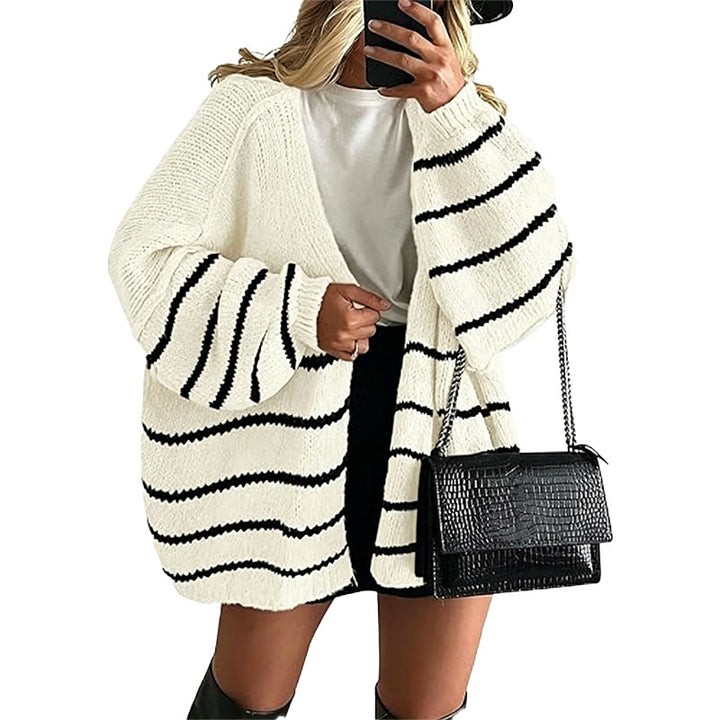 Relaxed Open Front Knit Cardigan
