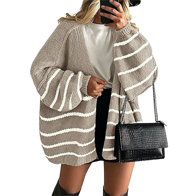 Relaxed Open Front Knit Cardigan