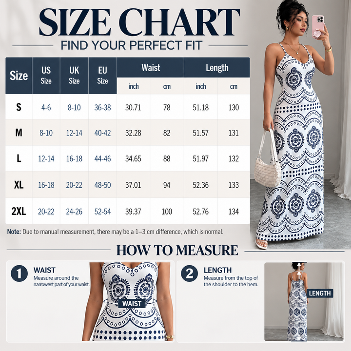 Printed Spaghetti Strap Maxi Dress