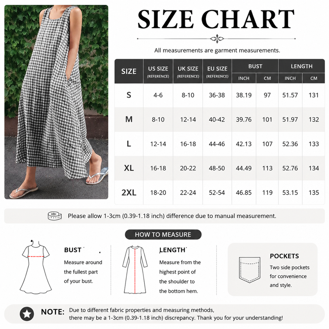 Relaxed Gingham Pocket Dress