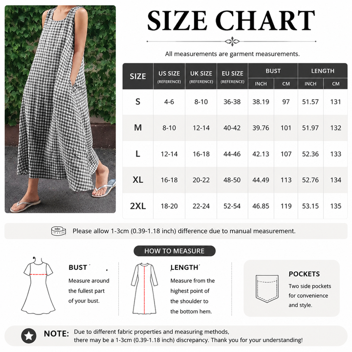 Relaxed Gingham Pocket Dress