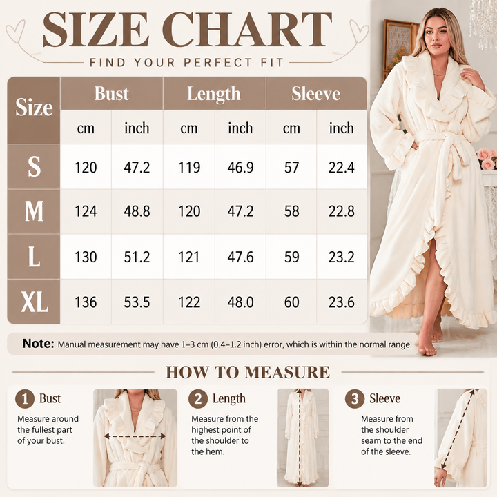 Ruffle Trim Belted Robe