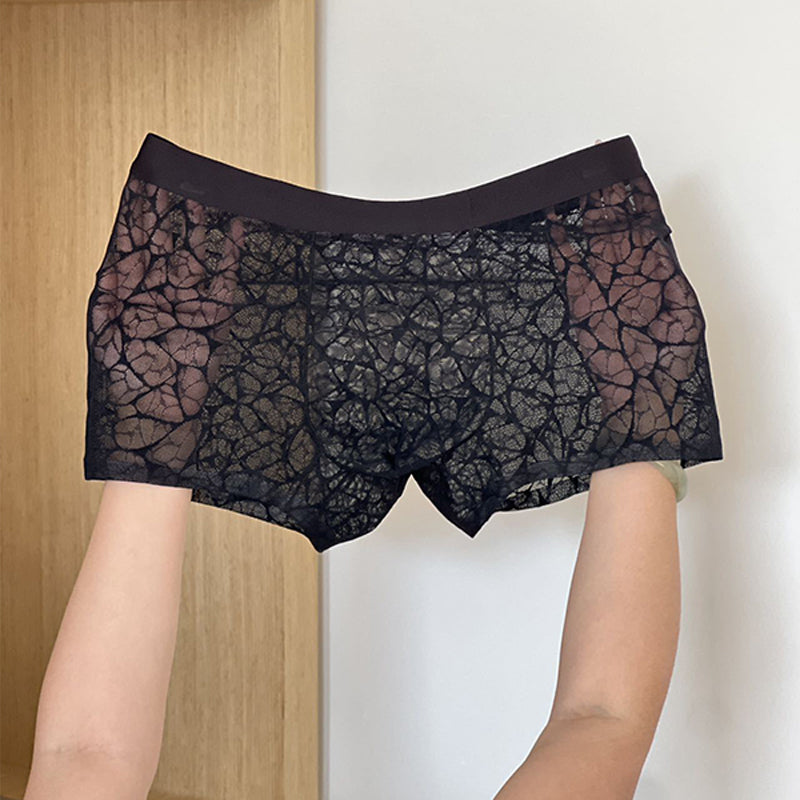 Men’s Sheer Lace Boxer Shorts
