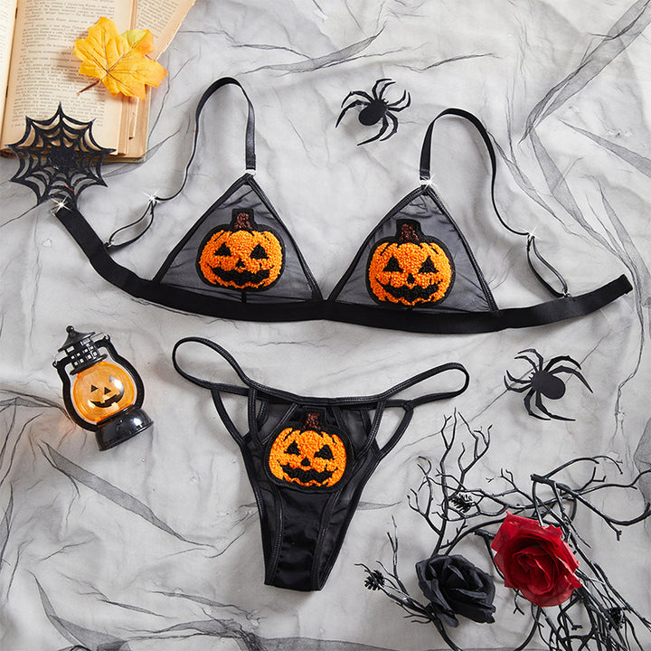 Halloween Pumpkin Lingerie Set