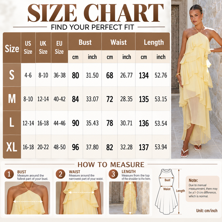 Layered Ruffle Halter Dress
