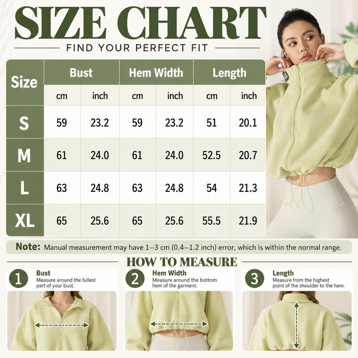 Cropped Fleece Zip-Up Jacket