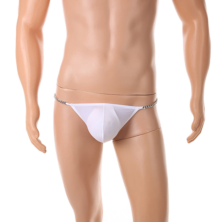 Men's Chain Detail Ice Silk Thong