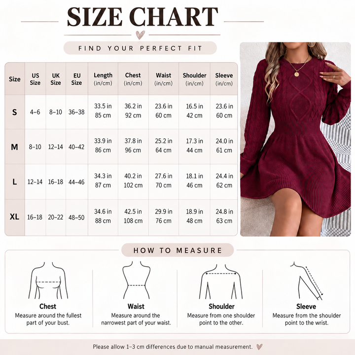 Cable Knit Fit & Flare Dress